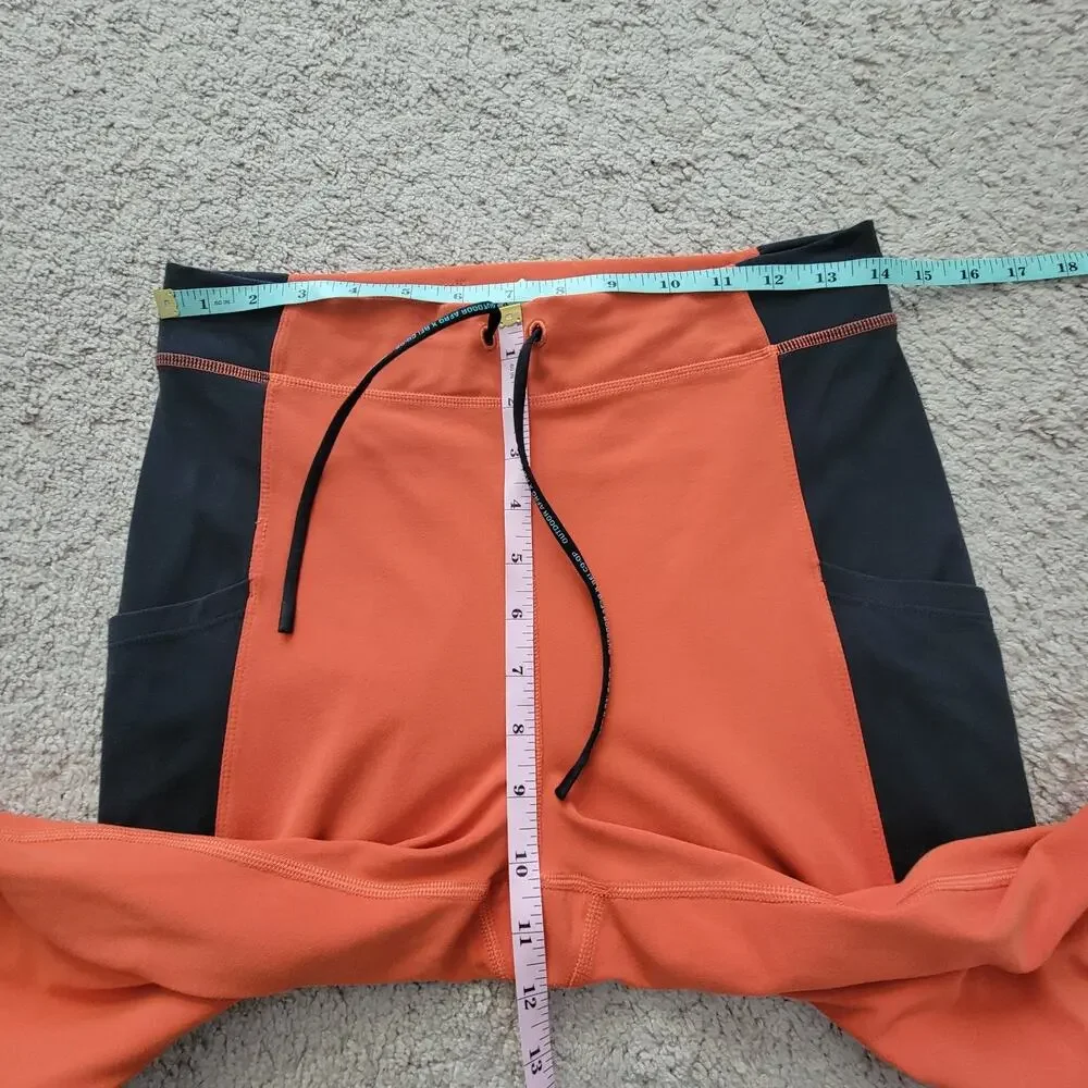 Outdoor Afro x REI Co-op Womens L Orange Black Colorblock 7/8 Leggings - Picture 3 of 12